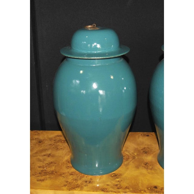 Chinese Kangxi Porcelain Ginger Urns, Set of 2 For Sale - Image 6 of 7