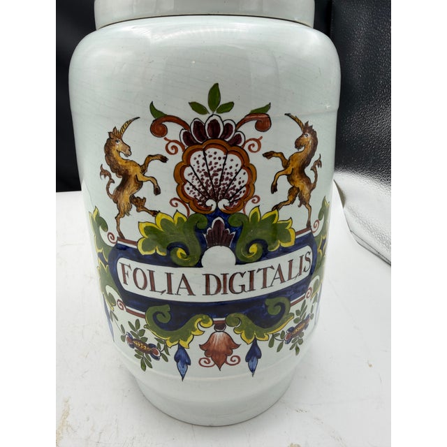 Baby Blue Vintage Delft Apothecary Jar For Sale - Image 8 of 8