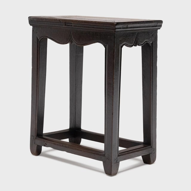 Chocolate Chinese Pair of Graceful Half Tables, C. 1880 For Sale - Image 8 of 10
