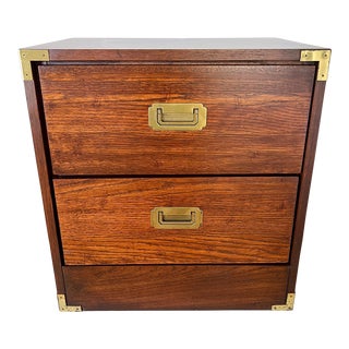 Vintage Campaign Style Nightstand For Sale