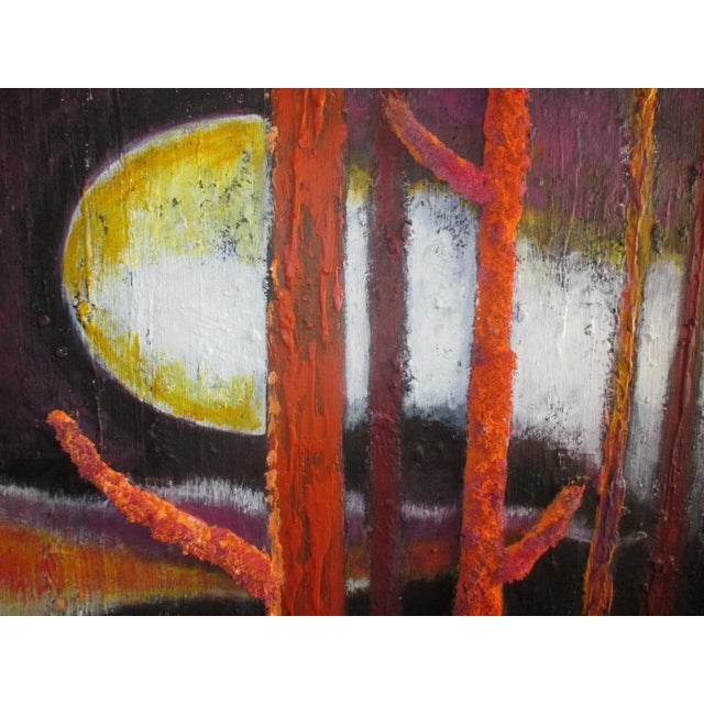 Mid-Century Modern "Enchanted Forest" Large Contemporary Abstract Landscape Acrylic Painting After David Hockney For Sale - Image 3 of 12