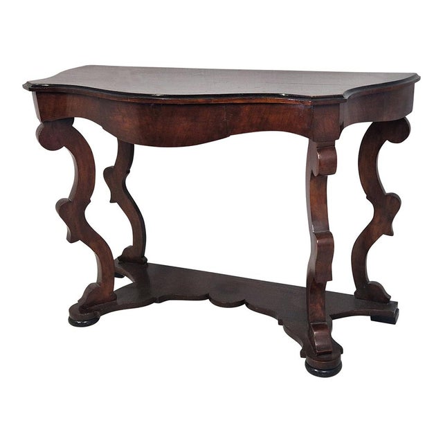 Wood Louis Philippe Style Wooden Console Table For Sale - Image 7 of 12