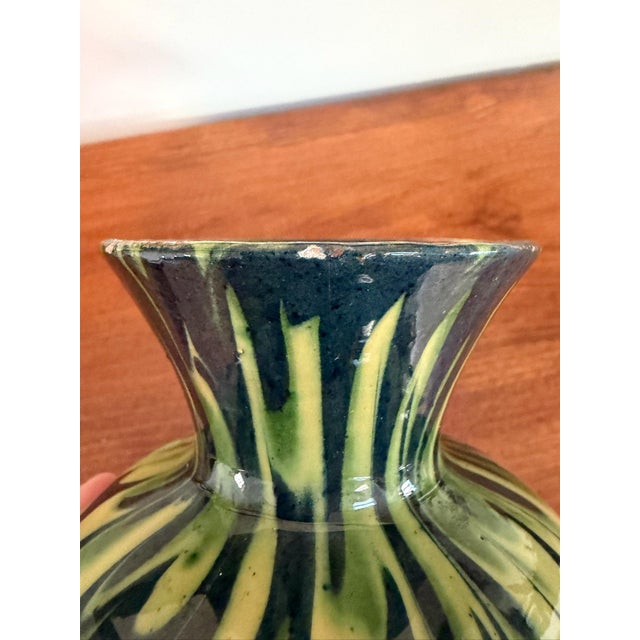 French Mid-Century Jaspe Vase With Drip Glaze For Sale - Image 9 of 9