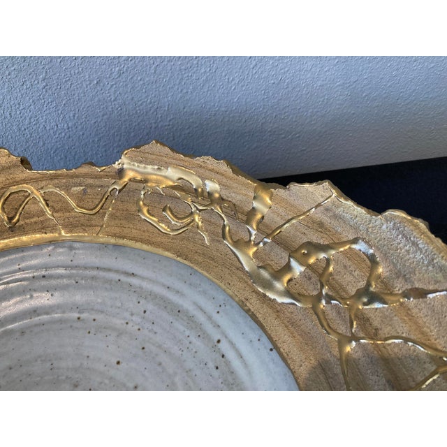 White Glaze and 23k Gold Studio Pottery Bowl by Tatiana For Sale - Image 4 of 9