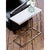 At home in a variety of decors, the Echelon sofa hugger table pairs white marble slab with a polished nickel iron frame....