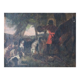 Study of a Hunting Scene, 1860-1880, Oil on Canvas For Sale
