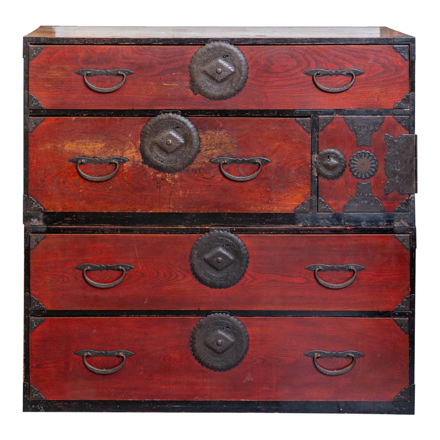 Antique Japanese Sugi Wood Tansu Chest Chairish