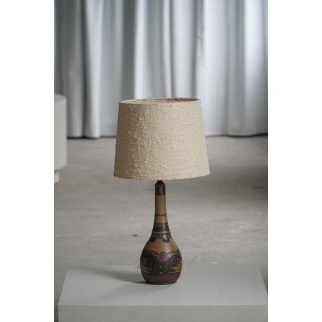 Art Nouveau Table Lamp in Terracotta attributed to L. Hjorth, Bornholm, 1930s For Sale - Image 11 of 15