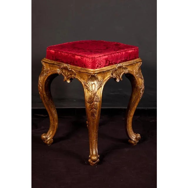These finely carved and gilded square stools add a beautiful touch to your living spaces. They are carved on all four...