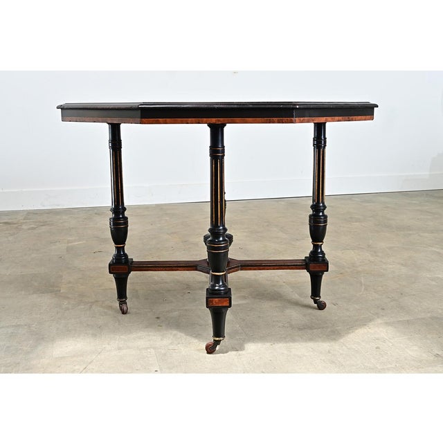 Dutch 19th Century Octagonal Ebonized & Burl Maple Center Table For Sale In Baton Rouge - Image 6 of 11