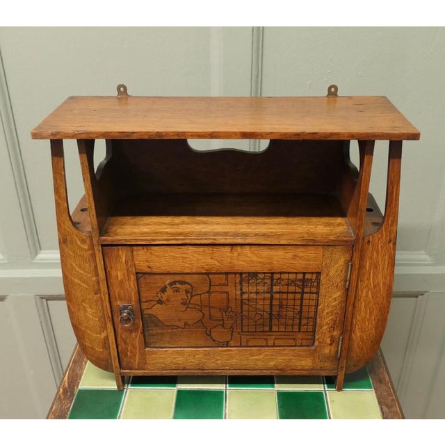 Early 20th Century Arts and Crafts Oak Wall Cabinet, 1910 For Sale - Image 5 of 8