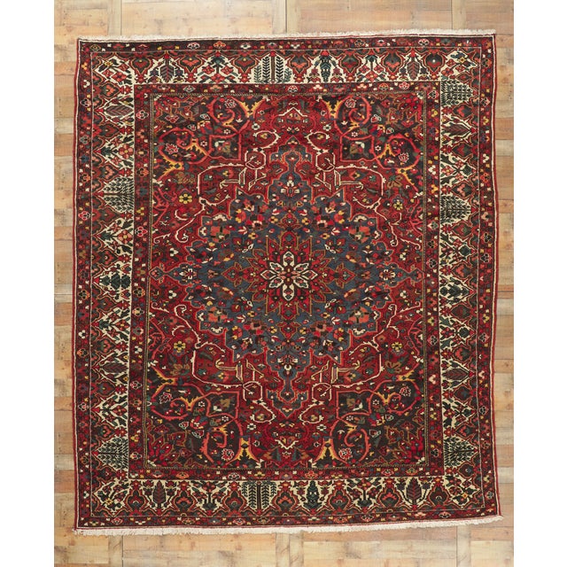 Antique Persian Bakhtiari Rug -10'02 X 11'10 For Sale - Image 10 of 10