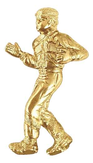 Gold Running Man with Diamond Cuts Charm Necklace 14k Yellow Gold 16"