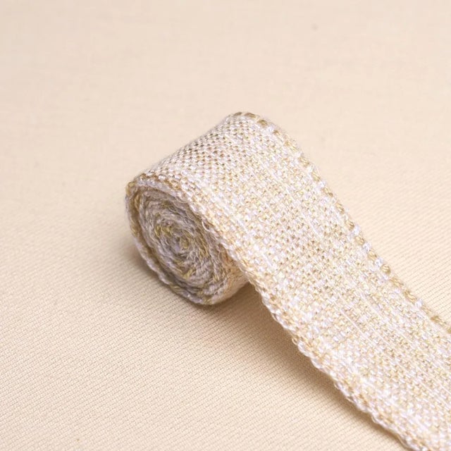 Contemporary SAMPLE - Schumacher Tweed Tape Narrow In Ivory For Sale - Image 3 of 3