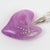 Lavender Christian Lacroix Silvered Metal Necklace with Lavender Resin Heart Pendant For Sale - Image 8 of 11