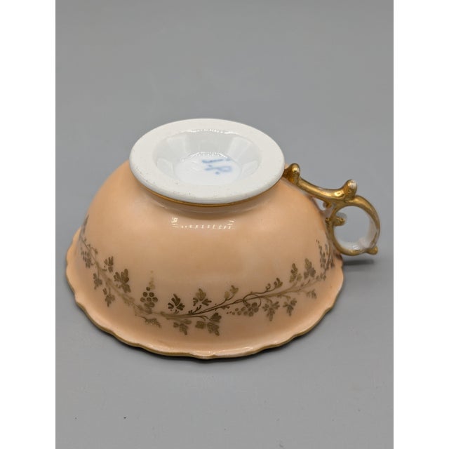 19th Century Jacob Petit French Porcelain Cup & Saucer Floral Design For Sale - Image 9 of 12