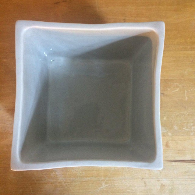 Moroccan Modern Cubic Grey Porcelain Planter For Sale - Image 3 of 4