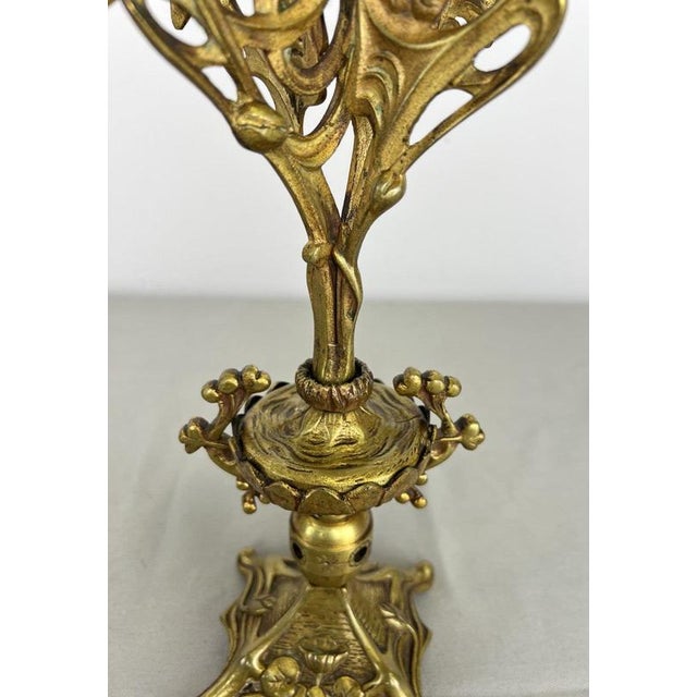 Vintage French Ornate 5-Arm Candelabras, Set of 2 For Sale - Image 13 of 14