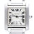 Contemporary 1990s Cartier Tank Francaise 2302 Large Steel Guilloche Roman Dial Blue Hands Watch For Sale - Image 3 of 12