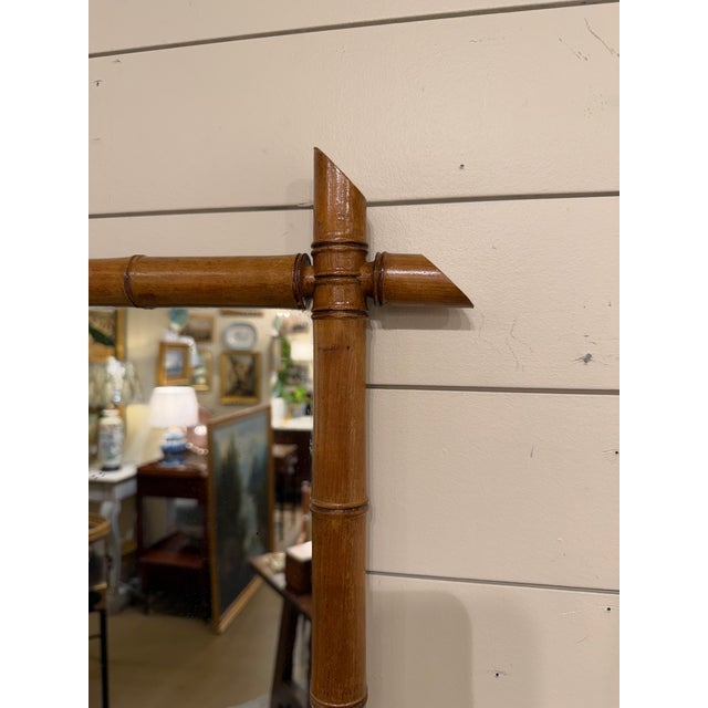 Chinoiserie 19th Century Faux Bamboo Mirror For Sale - Image 3 of 7