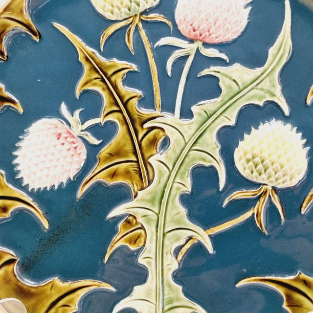 Art Nouveau Majolica Wall Plate, 1890s For Sale - Image 5 of 10