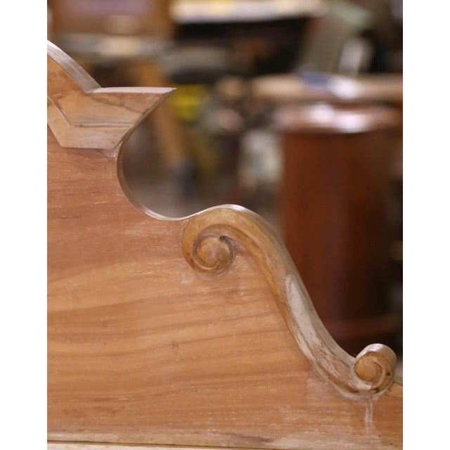 Mid-Century French Beech Butcher’s Block With Marble Top and Agricultural Plaque For Sale In Dallas - Image 6 of 12