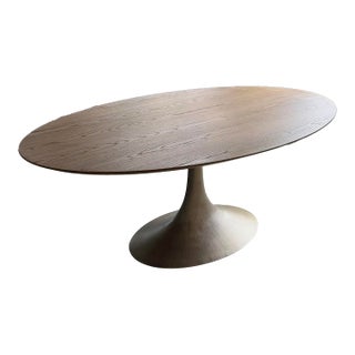 Restoration Hardware (Rh) Aero Oval Dining Table – Natural Oak / Antiqued Pewter For Sale