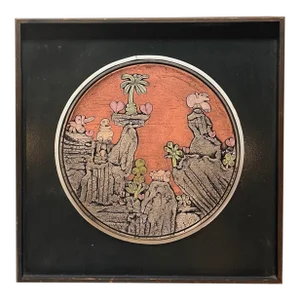 1975 Jack Sures 'Rain Off the Mountain' Earthenware Clay Plaque - Canada Master