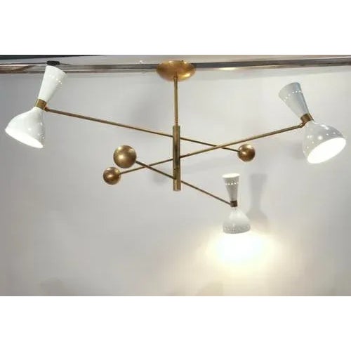 Orbitale Brass Chandelier by Silvio Piattelli For Sale - Image 10 of 13
