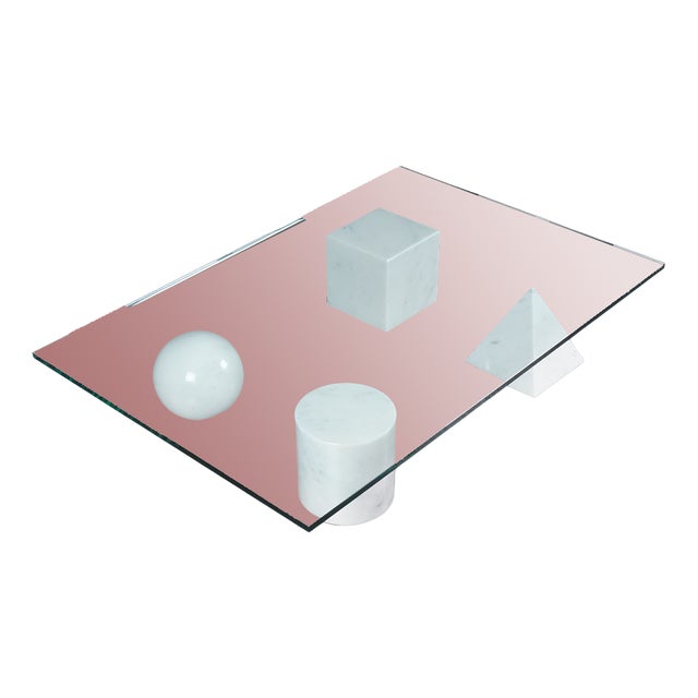 Metafora Coffee Table in White Marble by Massimo & Lella Vignelli for Casigliani For Sale