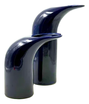 Space Age Blue Ceramic Vase, Italy, 1970s, Set of 2