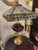 Arts & Crafts 1970s Unique Mission Style Stained Glass Lamp With Pyramid Shade For Sale - Image 3 of 4