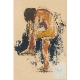 1930 Vintage Abstract Nude Figure Art Print by Zolo Palugyay - 20" X 30" For Sale