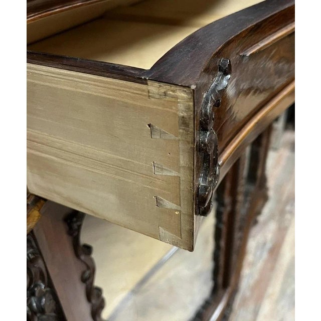 Wood Boulle-Style Curved Display Cabinet in Mahogany, 1850 For Sale - Image 7 of 9