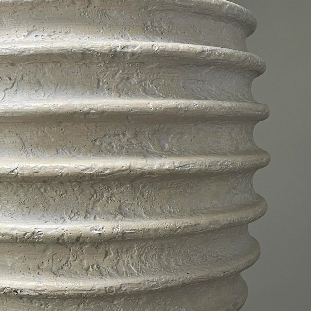 1980s Large Vintage Modernist Textured Decorator’s Table Lamp For Sale - Image 5 of 8