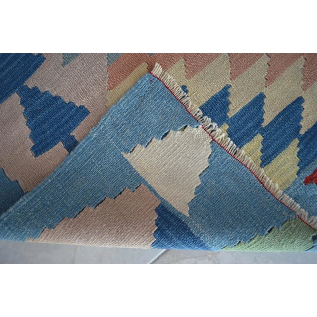 1960s Vintage Oushak Rug Handmade Turkish Kilim Rug - 6′1″ X 9′ For Sale - Image 10 of 11