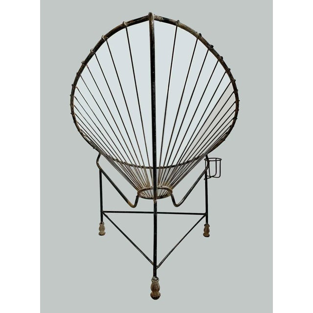 Mid-Century Modern Mid Century Iron Garden Chairs - A Pair For Sale - Image 3 of 4