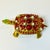 1960s Vintage Art Deco Coastal Hollywood Regency Bejeweled Brass Turtle Box For Sale - Image 4 of 18