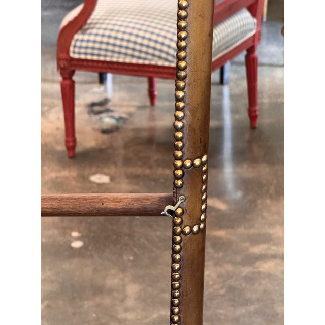 British Leather and Brass Studded Elephant Ladder For Sale - Image 10 of 15