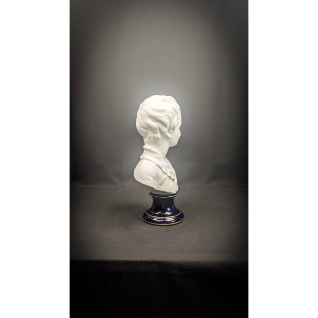 Ceramic Limoges Porcelain Bust of the Child Alexandre Brongniart after Jean Houdon by Camille Tharaud For Sale - Image 7 of 12
