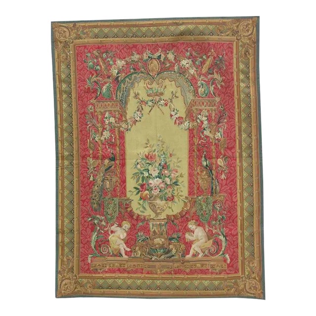 Vintage Tapestry Depicting Children Playing Music For Sale