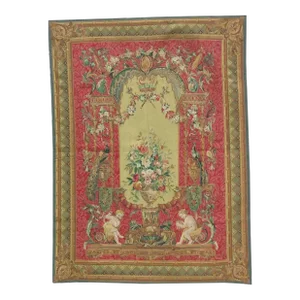 Vintage Tapestry Depicting Children Playing Music