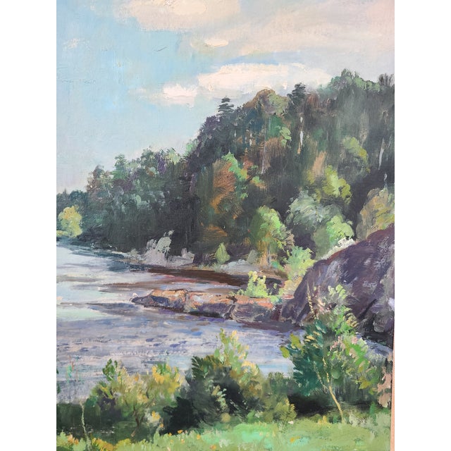 1930s Richard Jack Antique 1930's Oil Painting Ammonoosuc River New Hampshire For Sale - Image 5 of 18