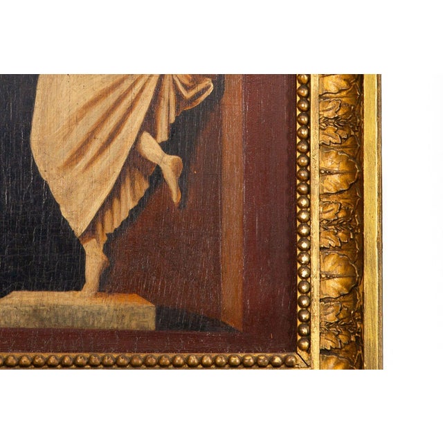 Pair of English Regency Antique Classical Painted Panel Pier Mirrors Ca. 1810 For Sale - Image 6 of 18