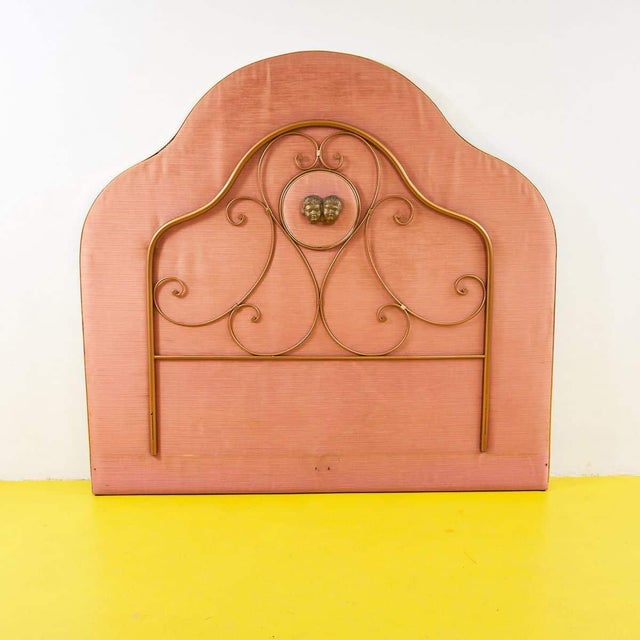 Brown Wooden and Metal Headboard For Sale - Image 8 of 8