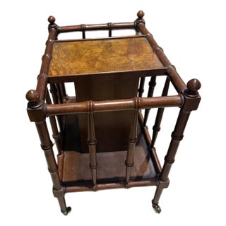 Baker Furniture Magazine Rack Faux Bamboo For Sale