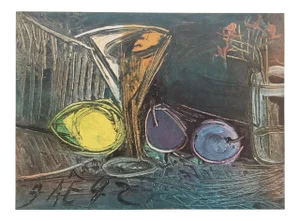 Pablo Picasso Vintage 1943 Limited Edition French Lithograph Print " Nature Morte " 1942