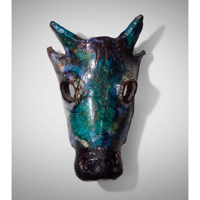 Ceramic Henrik Allert Horse Head Wall Sculpture Sweden, 1995c. For Sale - Image 7 of 7