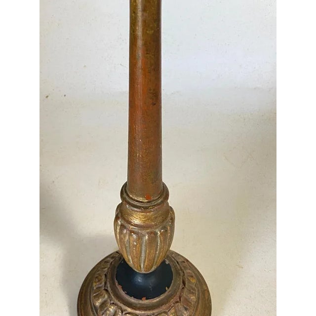 Frent Gilt Wooden Candleholder, 1950 For Sale - Image 9 of 11