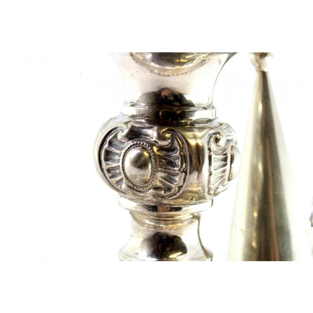 Metal Silver Paddle with Edge Reliefs, Shaft and Flame Arrestor For Sale - Image 7 of 8